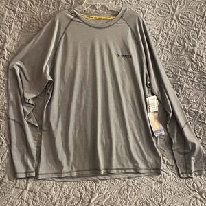 X-Caster Shirt Mens Large Striped Long Sleeve Fishing UPF 50+ Sun Protection NWT